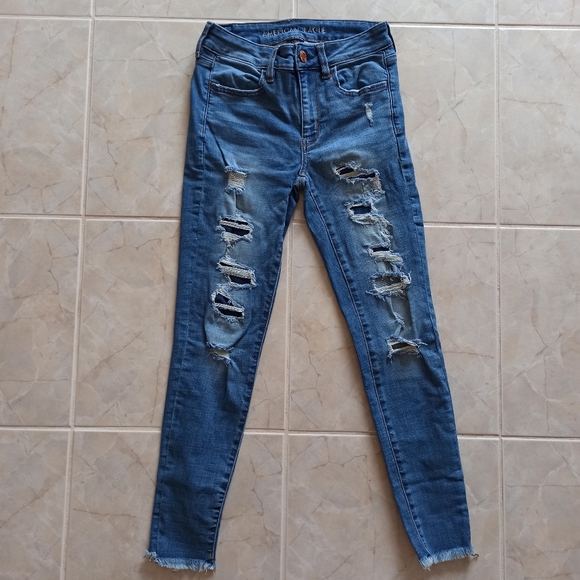 High-rise American Eagle Ripped Jeggings - Picture 2 of 6